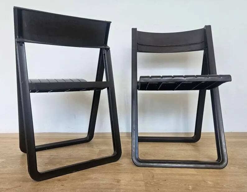 Pair of Rare Folding Chairs Dabaya, Allibert, France, 1970s