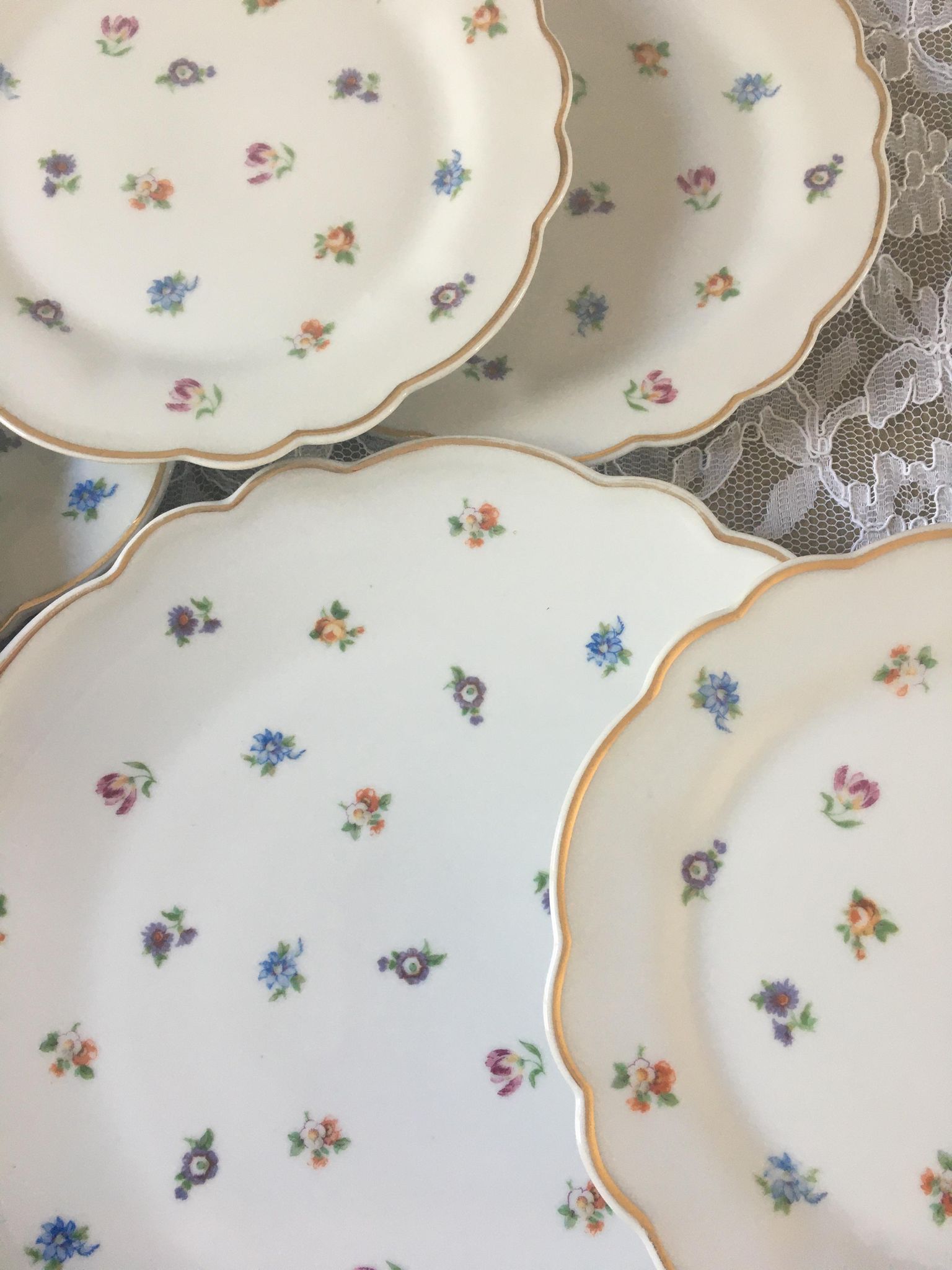 Old dessert service in Limoges porcelain
