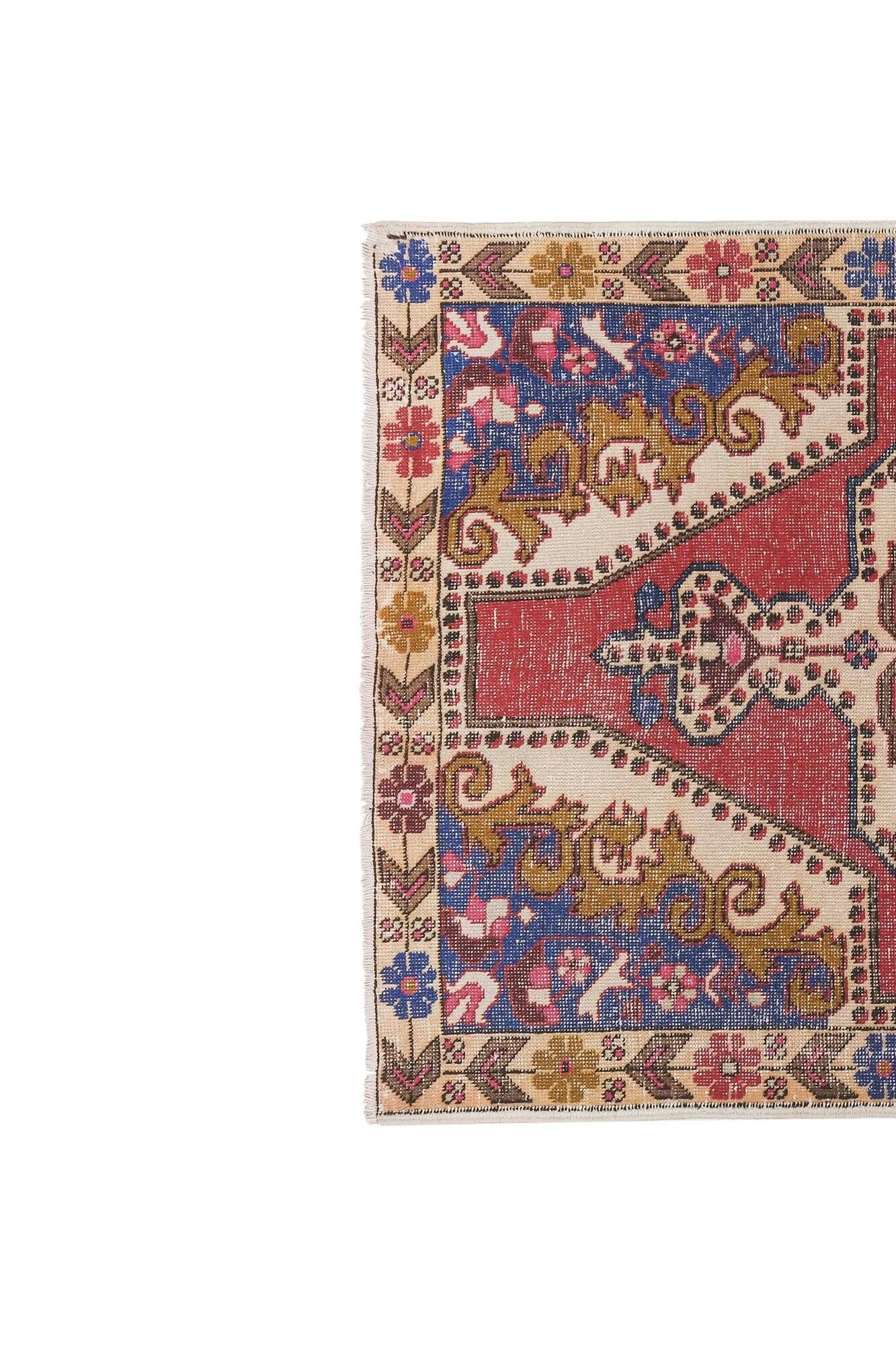 Vintage Turkish handmade rug 143x216 cm