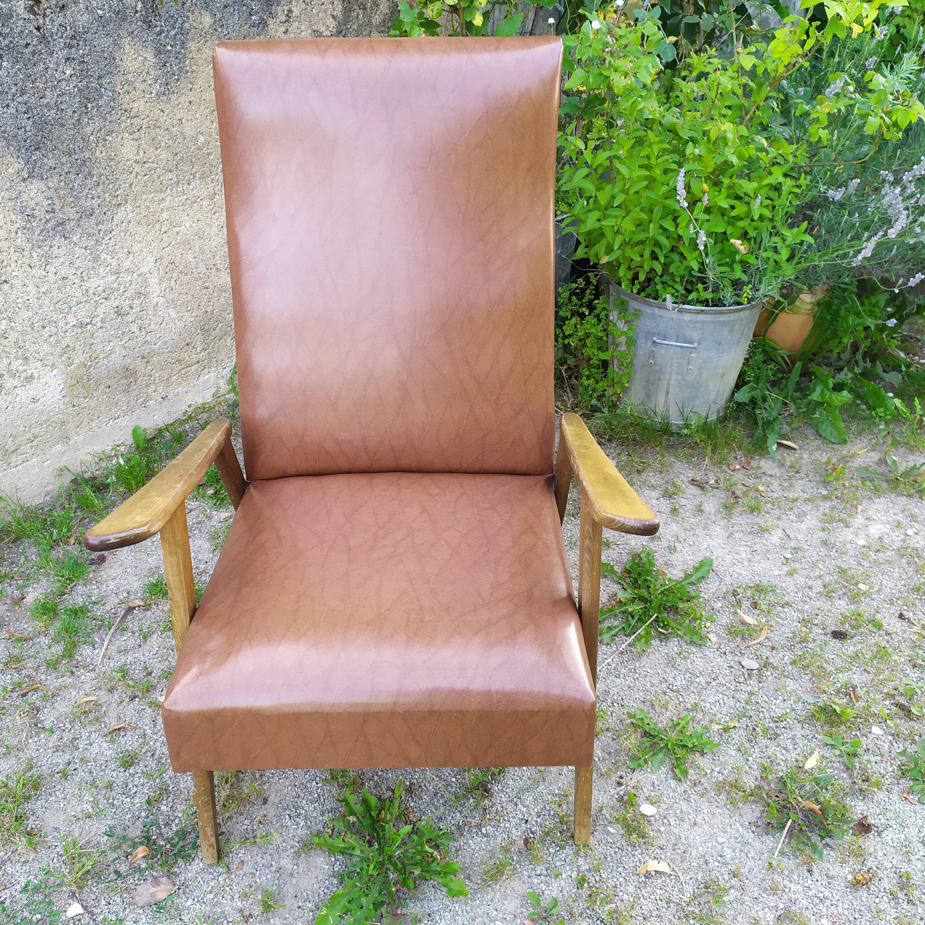 Fauteuil années 50 pieds compas