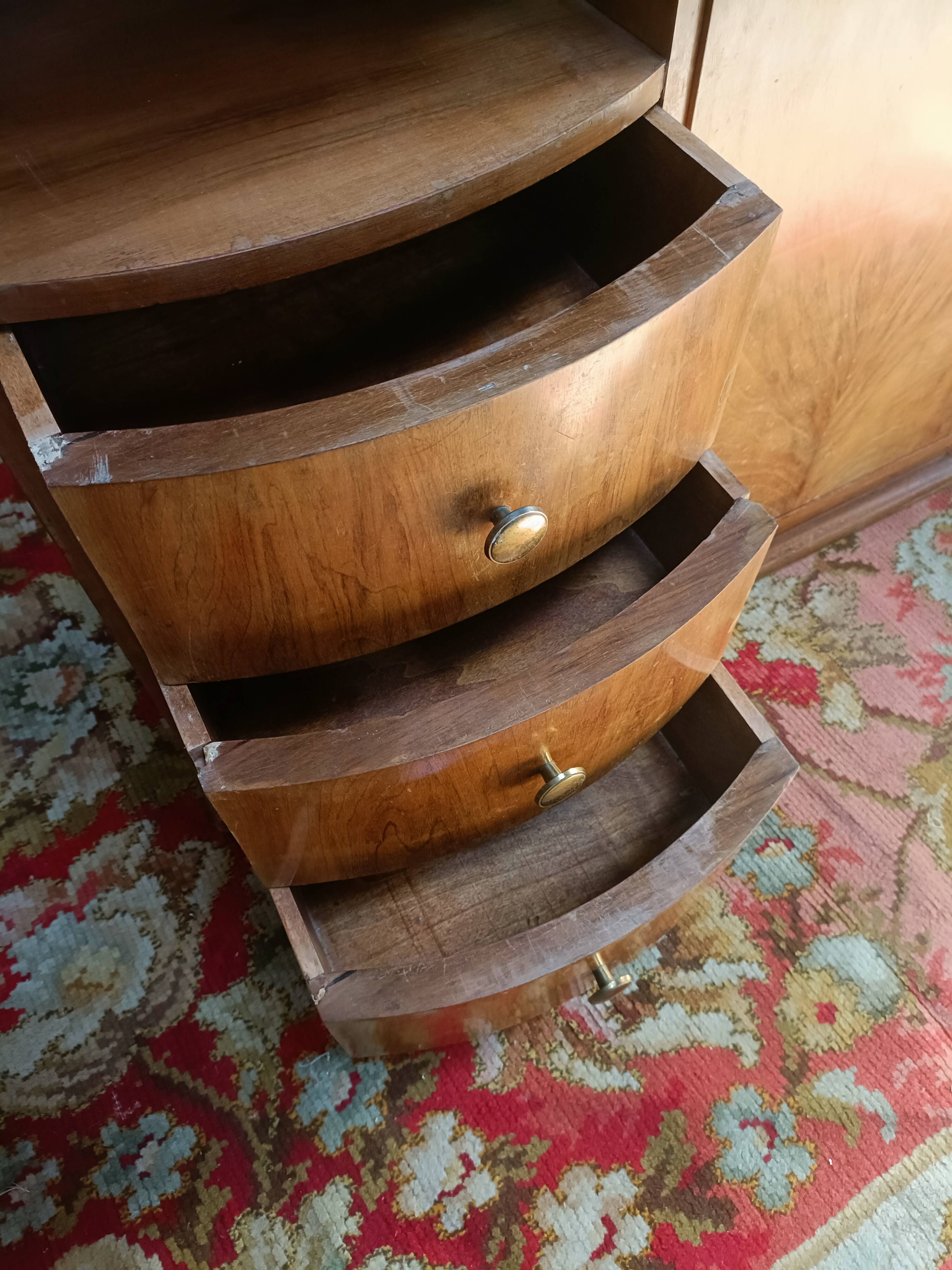 Small art deco sideboard walnut veneer