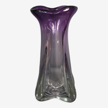 Vase Cristal de Vannes le Châtel signé. 40 cm/6 kg