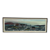 XL Original Swedish Oil on Canvas “Coastal Village” by Bo Sjöberg –Signed
