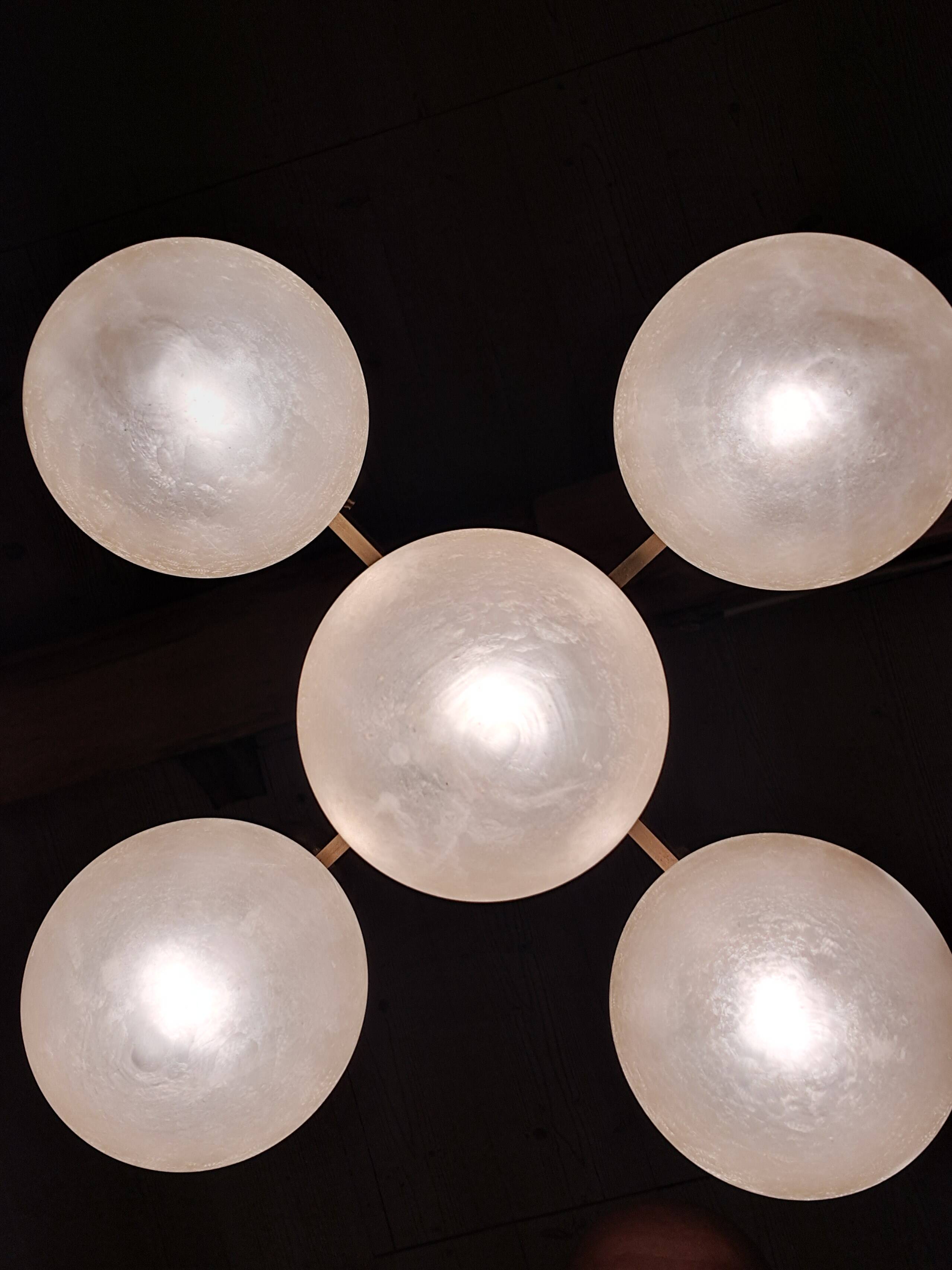 Brass globe chandelier by Hans Agne Jakobsson from the 1960s