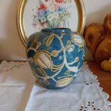 Vase boule vintage  en grès vernissé