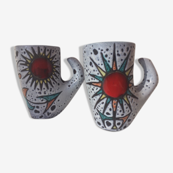 Mug soleil fat lava vintage Vallauris