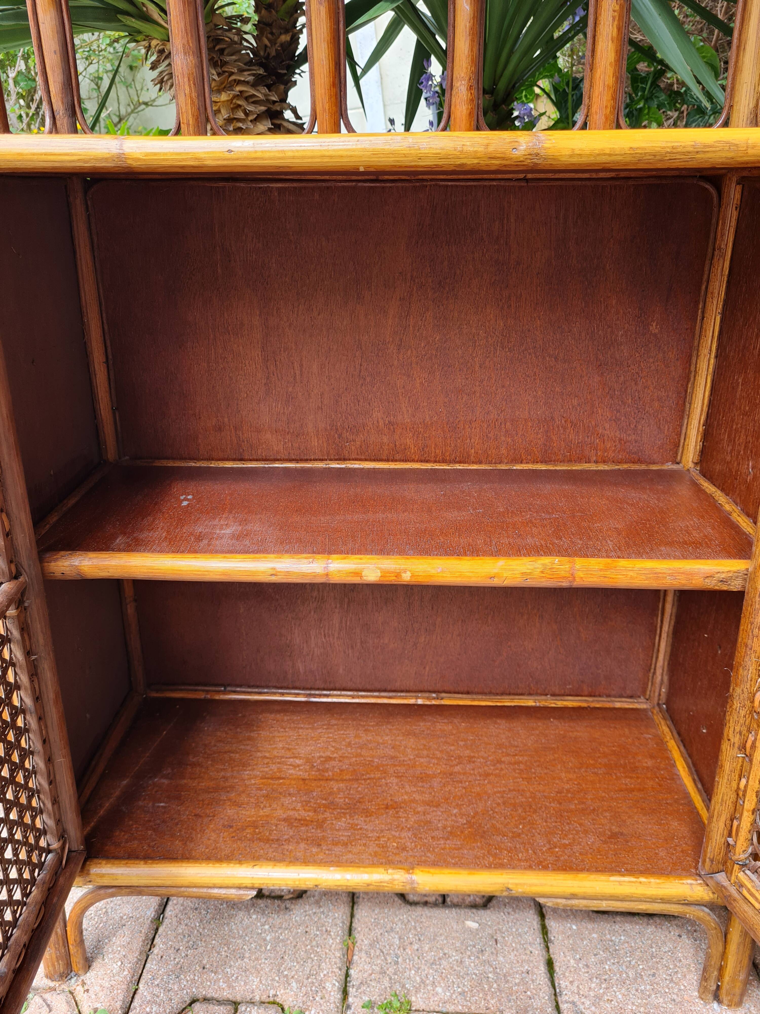 Rattan furniture and canning with vintage shelves