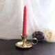 Hand candle holder called "Cave Rat" vintage golden brass