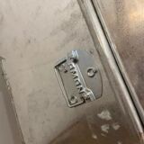 Metal box with lock for padlock