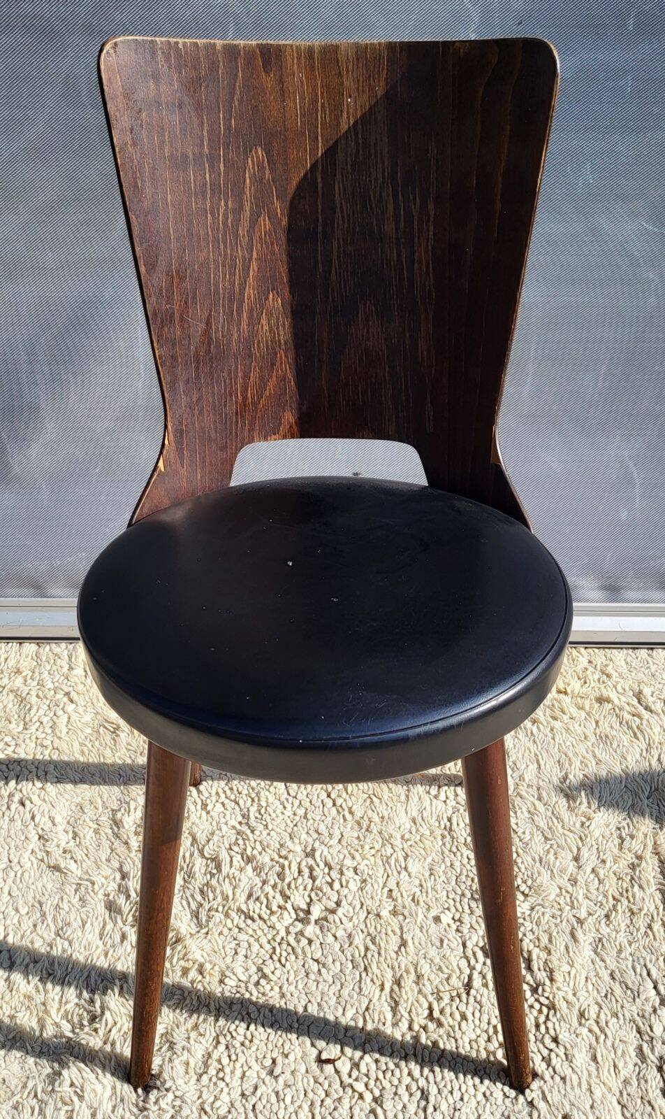 Chaise Dove • Baumann • Simili noir