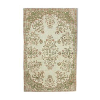 Hand-knotted antique turkish beige rug 204 cm x 310 cm