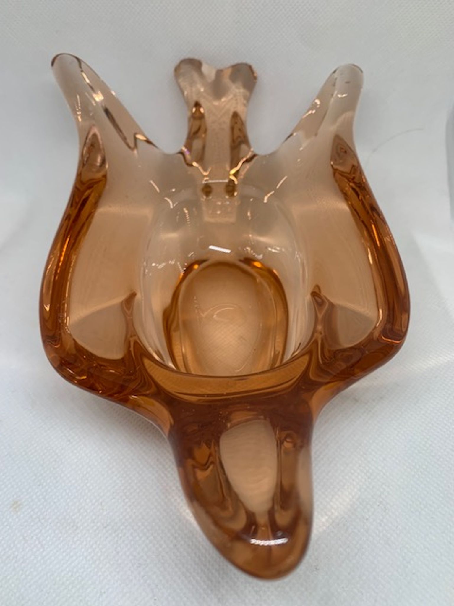 Hirondelle vide poche en verre cristal rose