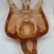 Hirondelle vide poche en verre cristal rose