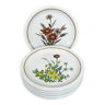6 petites assiettes à dessert en grès blanc - décor floral - Country Charm Collection