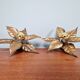 Pair of floral wall sconces in brass, design by Willy Daro, 1970.