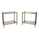 Pair of Side Tables with Two Brass and Glass Tops. Made in France.