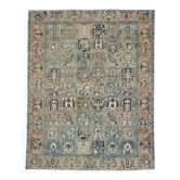 Tapis persan fait main en laine et coton marron clair des années 1970 272x338