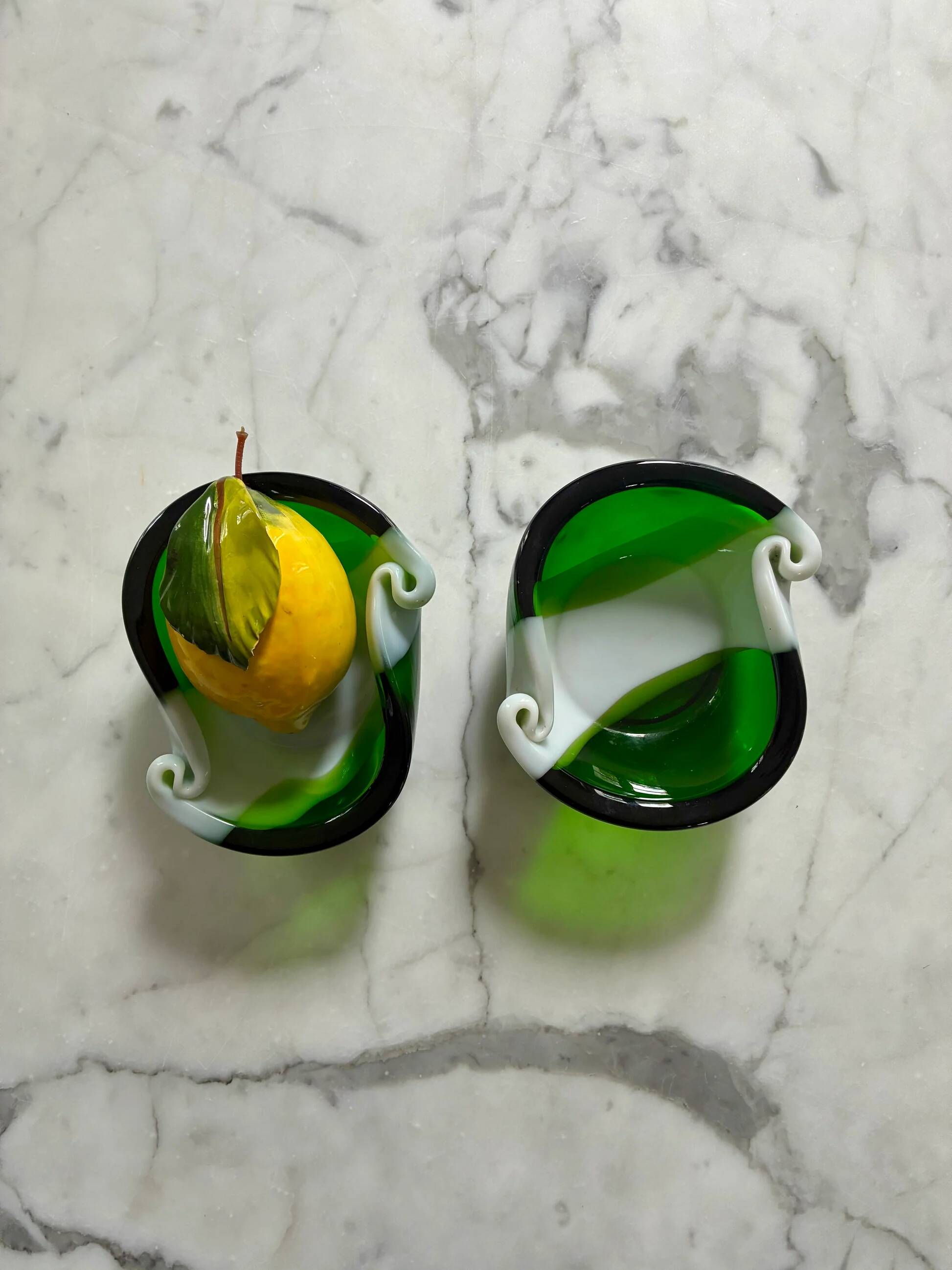 Paire de vide-poches en verre de Murano - 1970.