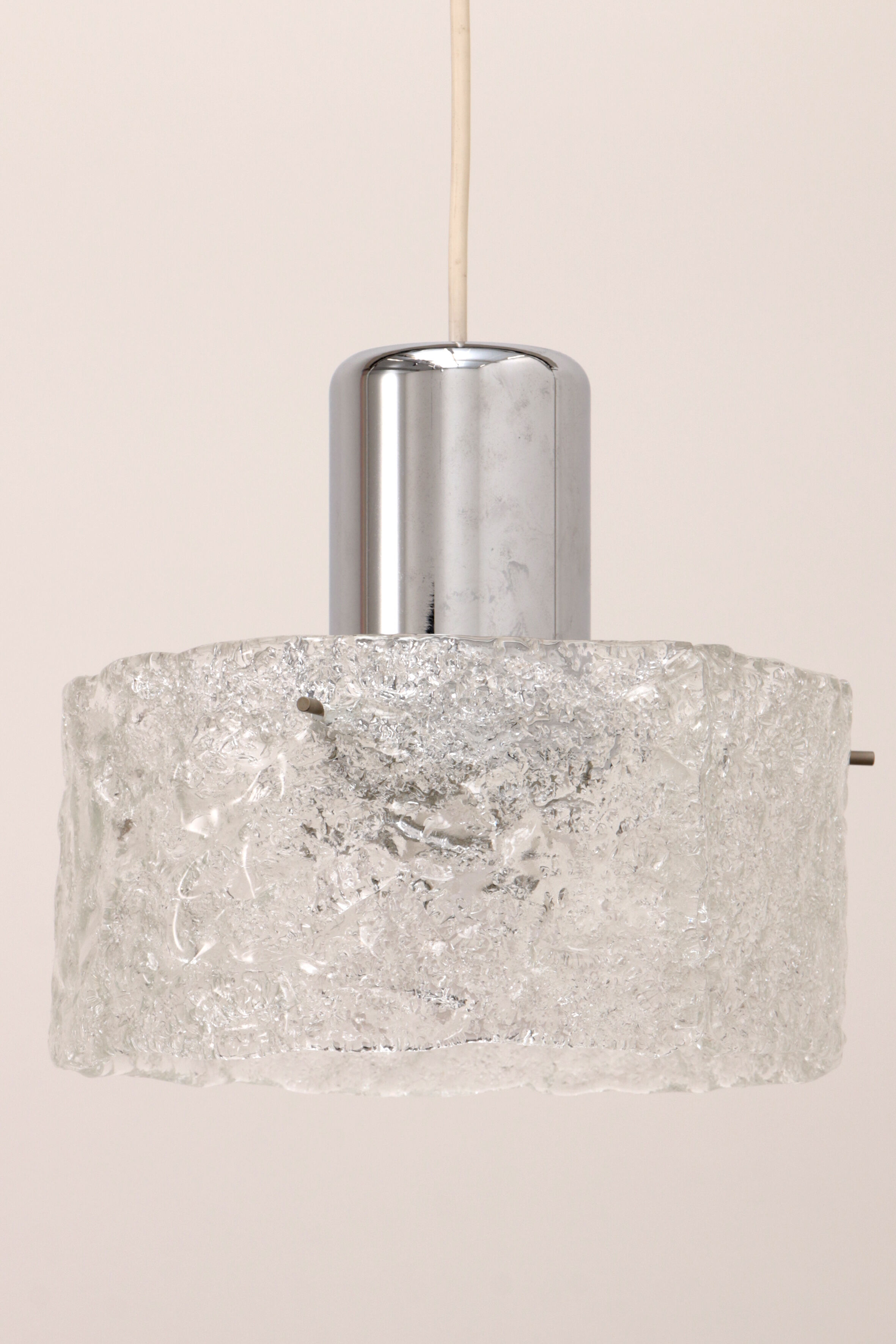 Very rare ice glass lamp produced by Egon Hillebrand, 1960 Germany.
