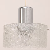 Very rare ice glass lamp produced by Egon Hillebrand, 1960 Germany.