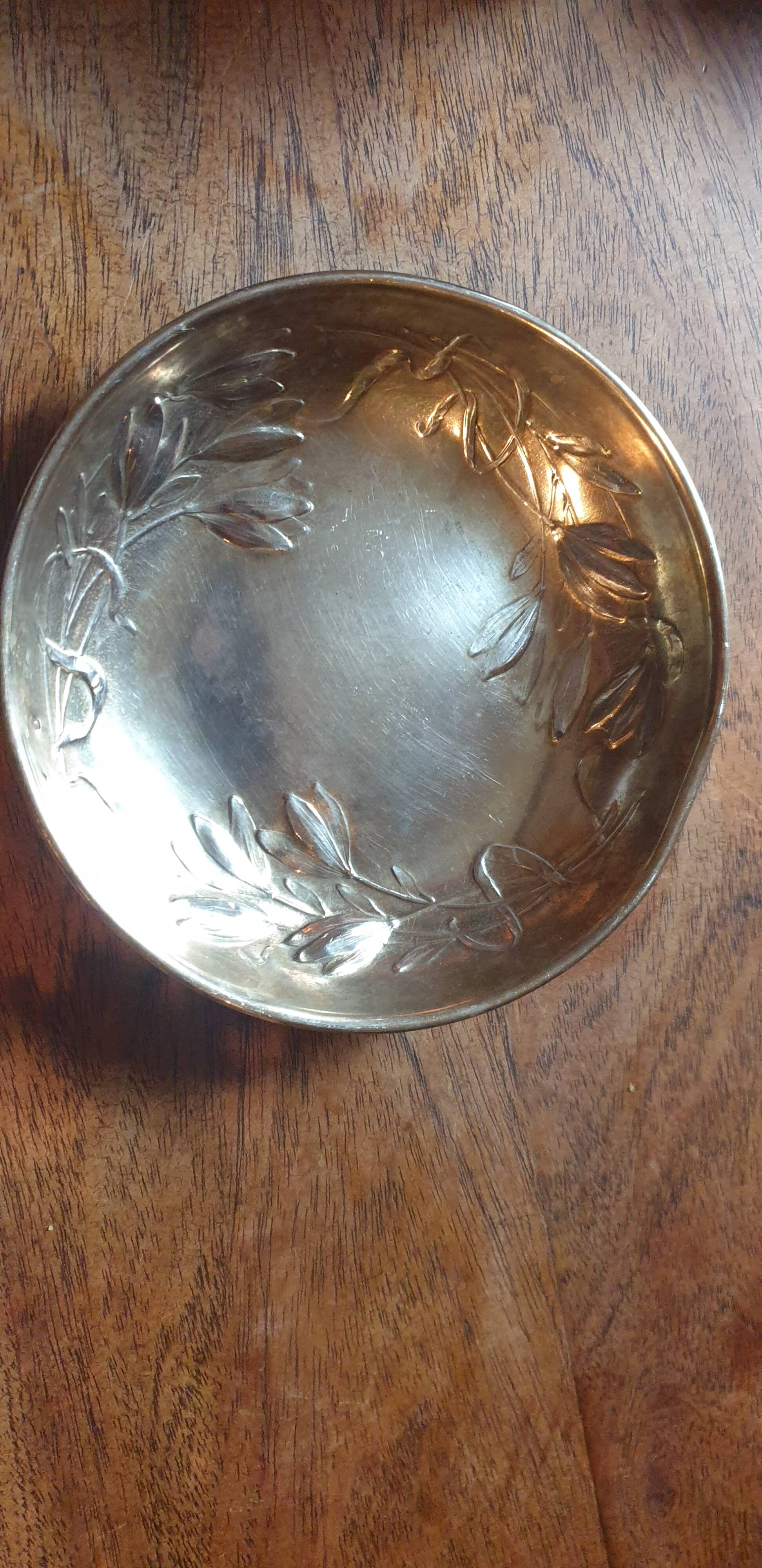 Vermeil plate (solid silver covered with gold) period 1900