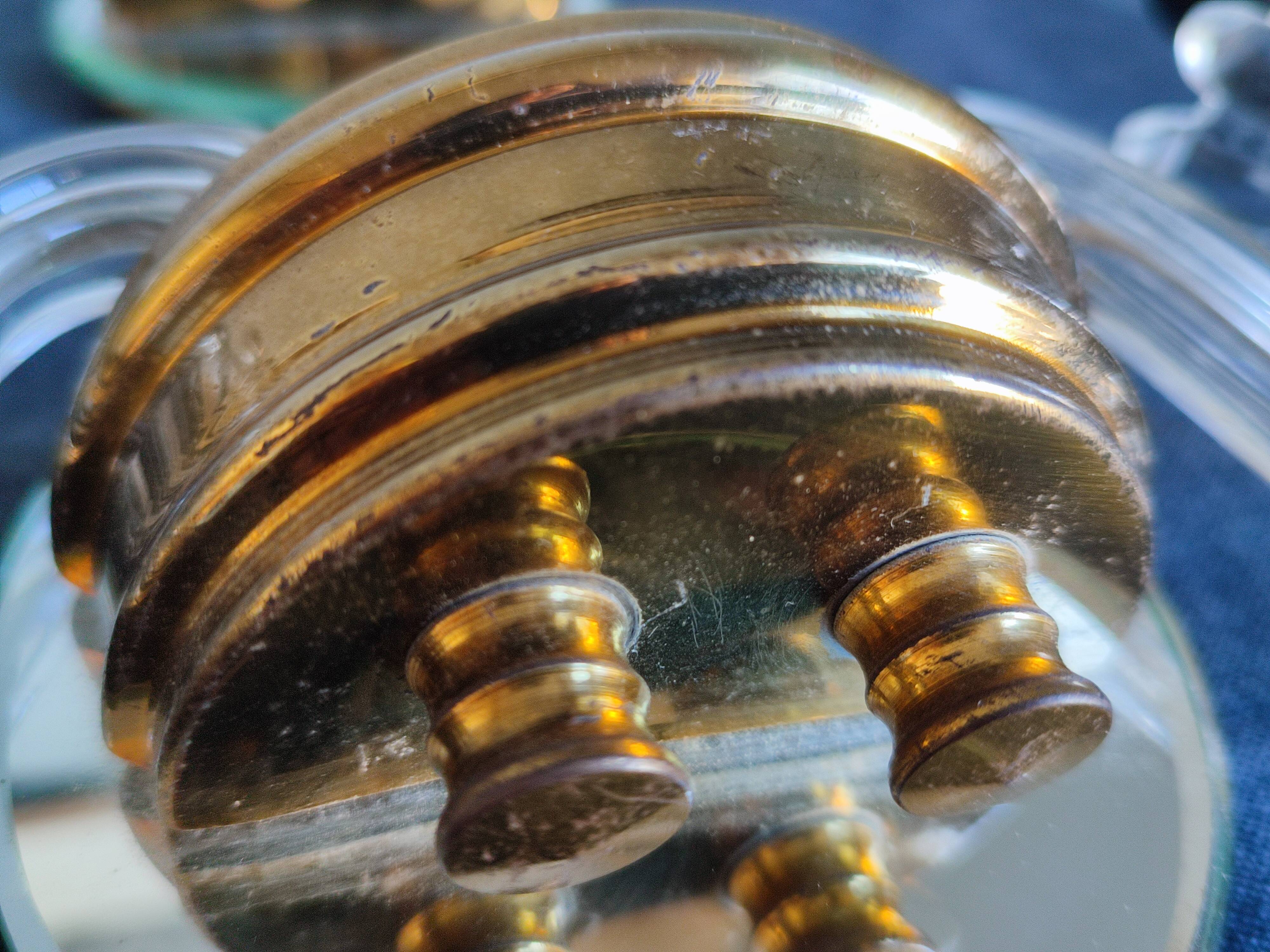 Pair of vintage glass/mirror two-arm wall lights