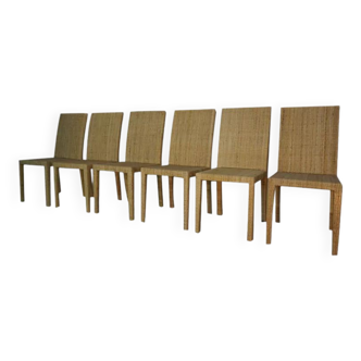 Set of 6 model 1935 chairs by Jean Michel Frank and Adolphe Chanaux for Ecart