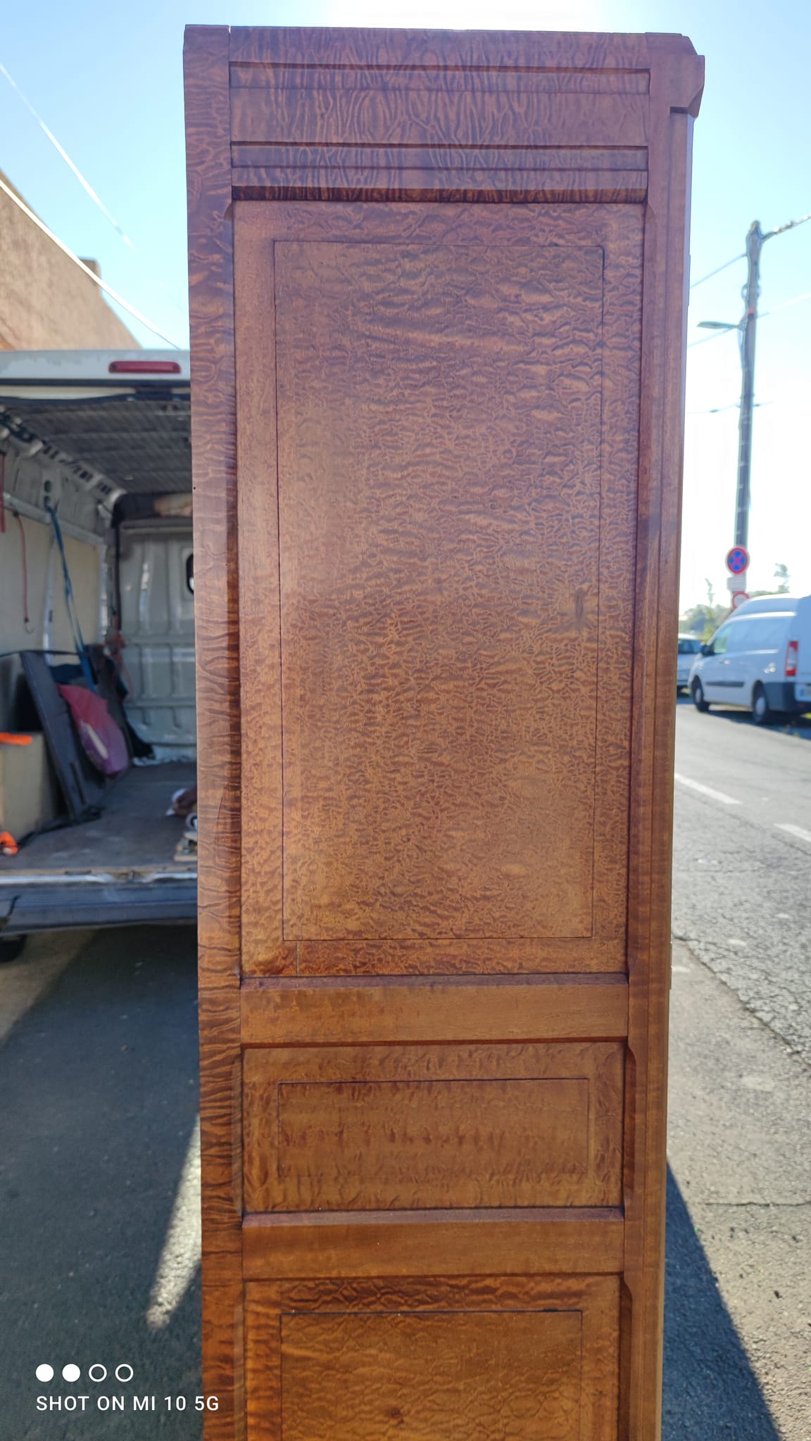 Bibliothèque de bureau 1925 en acajou ondé massif