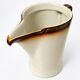 Vintage ceramic jug in ivory and brown – 1960s/70s
