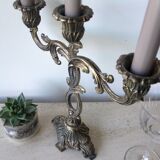 Chandelier trois branches en bronze régule, fin XIXème