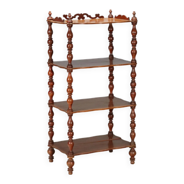Antique walnut shelf with 4 shelves, Italy, 19th century.