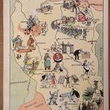 Old illustrated map of Lorraine - JP Pinchon