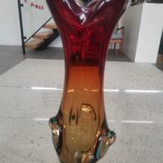 Vintage Murano Style Sommerso Glass Vase – Hand Blown Italian Art Glas