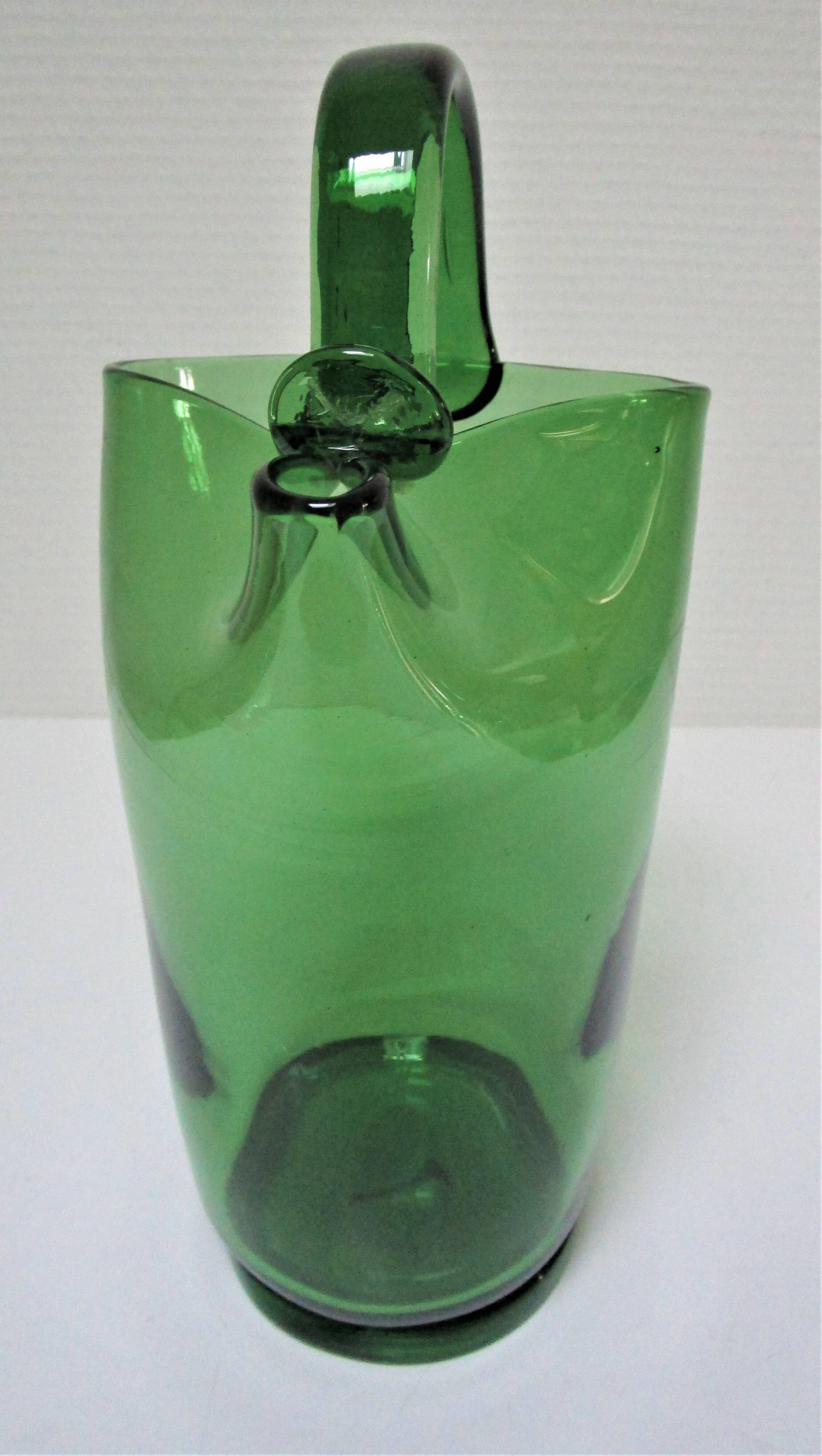 blown glass pitcher, Italian work, 1960s