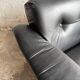 Vintage 1970s Italian Armchair by Poltrona Munari — Black Leather with Pine Wood Frame