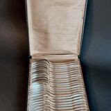 24-piece silver-plated metal cutlery set "Deettjean 190" and their box - Filet de Coeur model - Ref 11