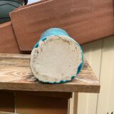 Vintage blue soliflore ceramic vase signed AI