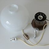 Vintage copper floor lamp brutalist mid century modern mushroom table light