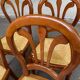 4 country-style medallion chairs in solid cherry with rush seats from the 1990s.