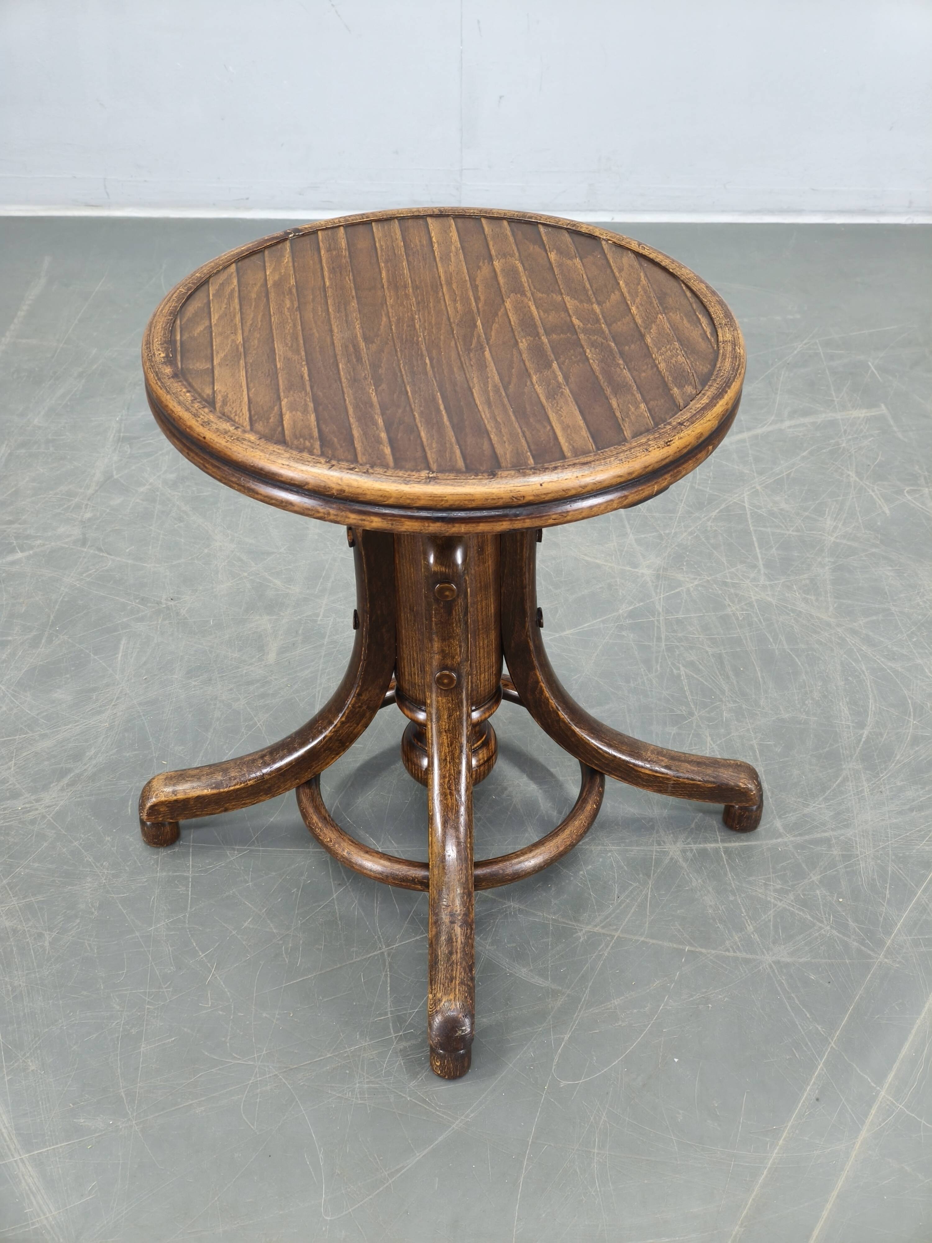 Art Deco Adjustable Piano Stool by Fischel, Czechoslovakia 1930s