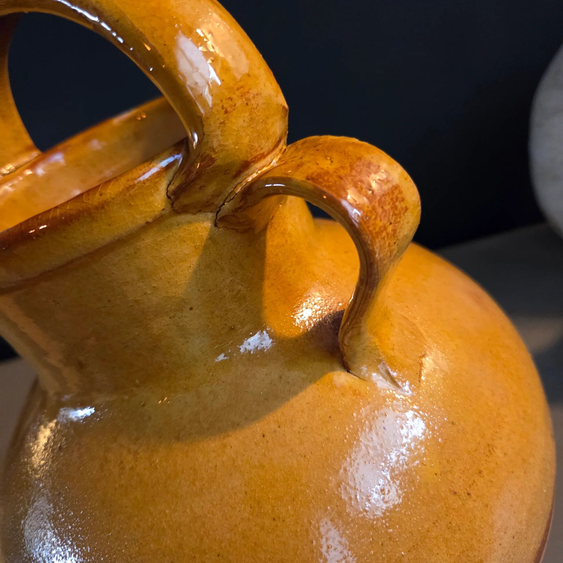 Ancient jar in glazed terracotta