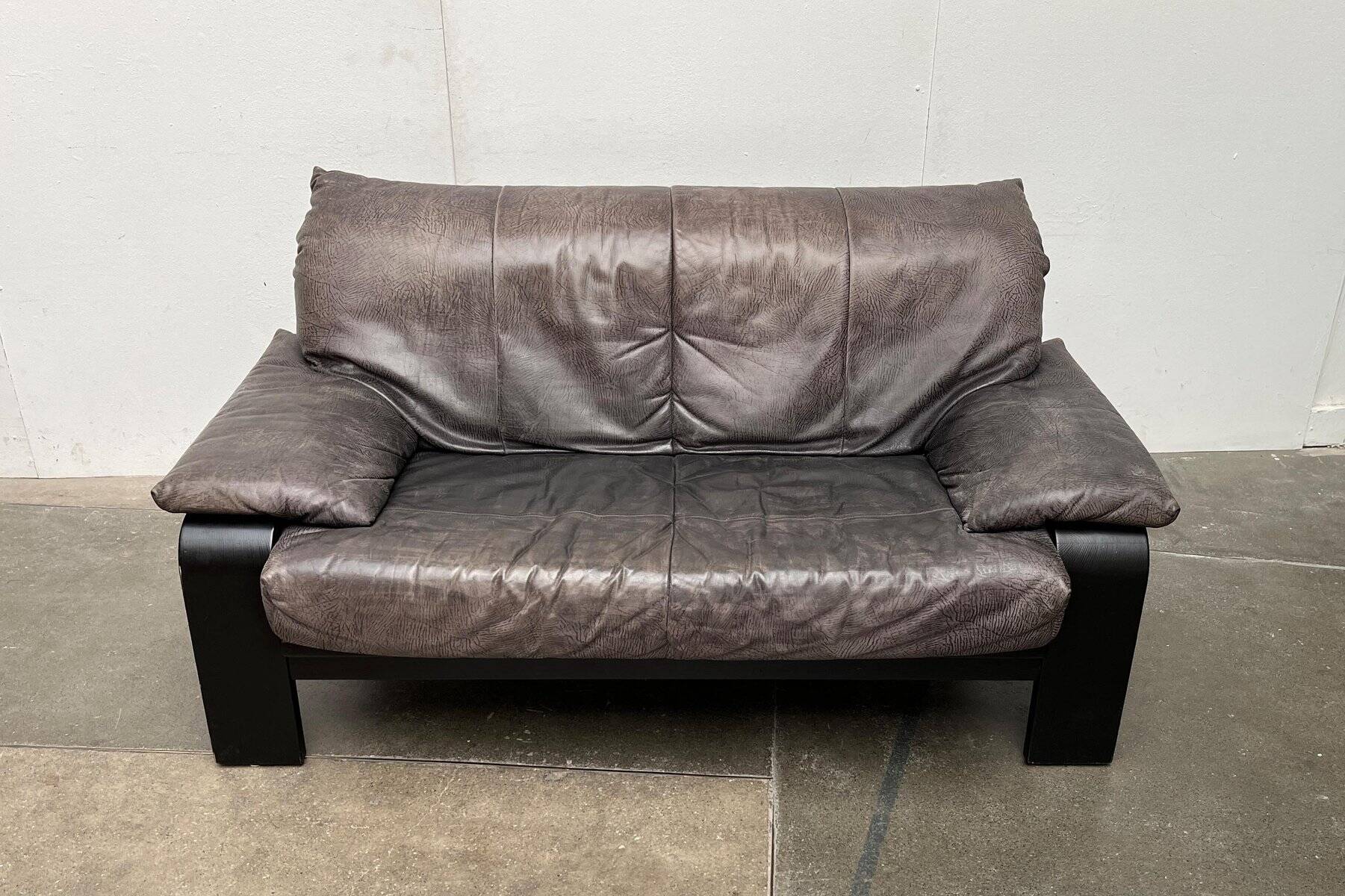 Brutalist German postmodern lounge chairs and sofa by Rolf Benz for Musterring, 1990s, set of 3.