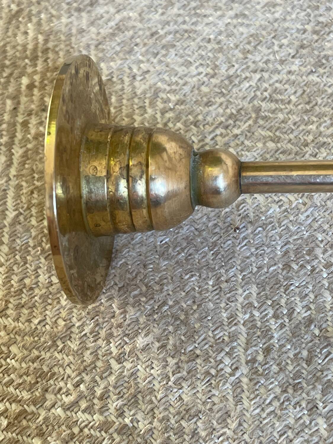 Set of three vintage brass candle holders