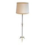 Lampadaire en laiton doré tripode 171cm 1950