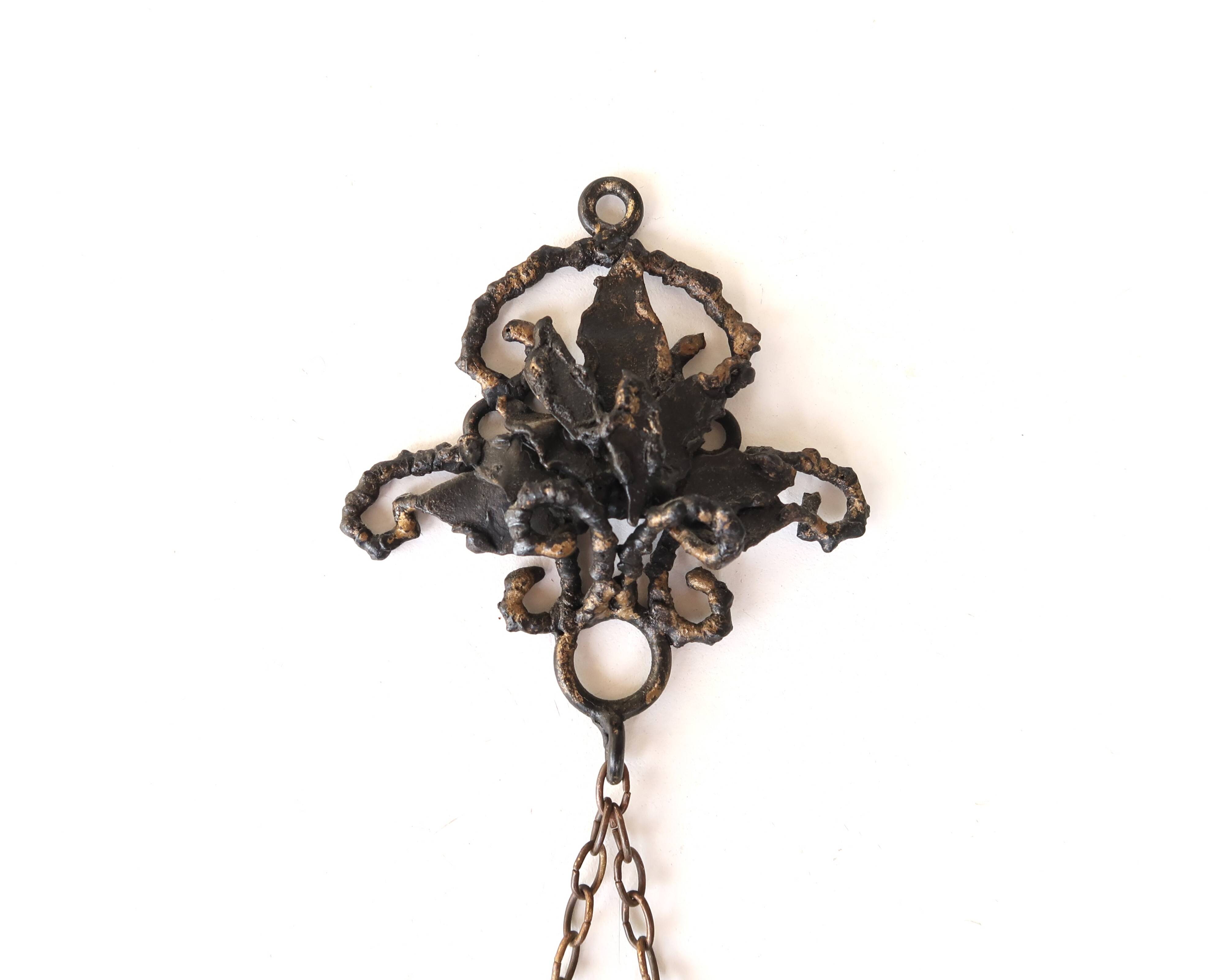 Small black metal sun mirror, 1950s