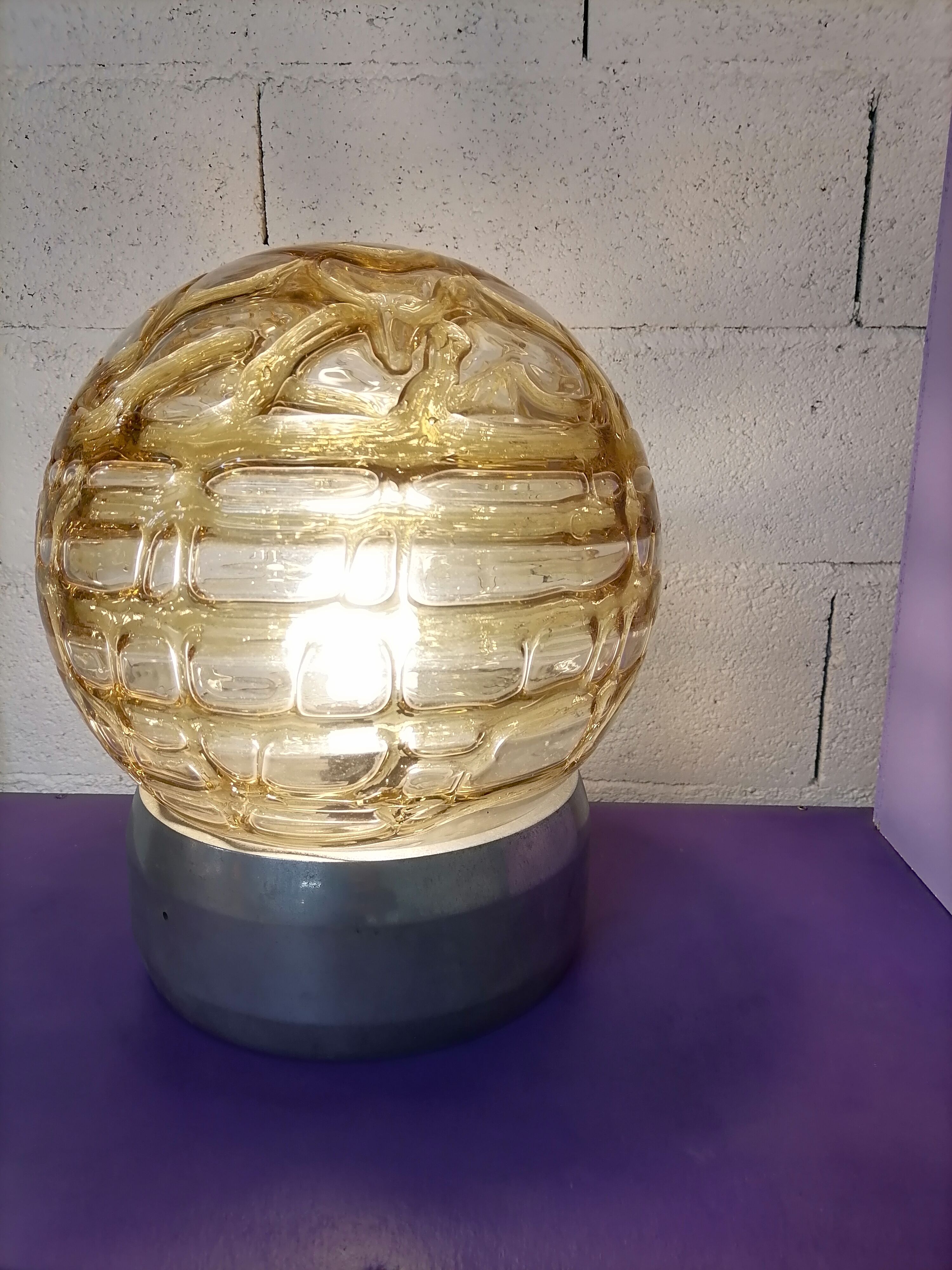 Lampe années 70 verre