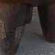 Antique wooden stool. Senufo African art from Côte d'Ivoire.
