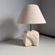 Albert Tormos style sculpture lamp in white stone / 60s / art / artisanal work / Mid-Century / France / 20th century