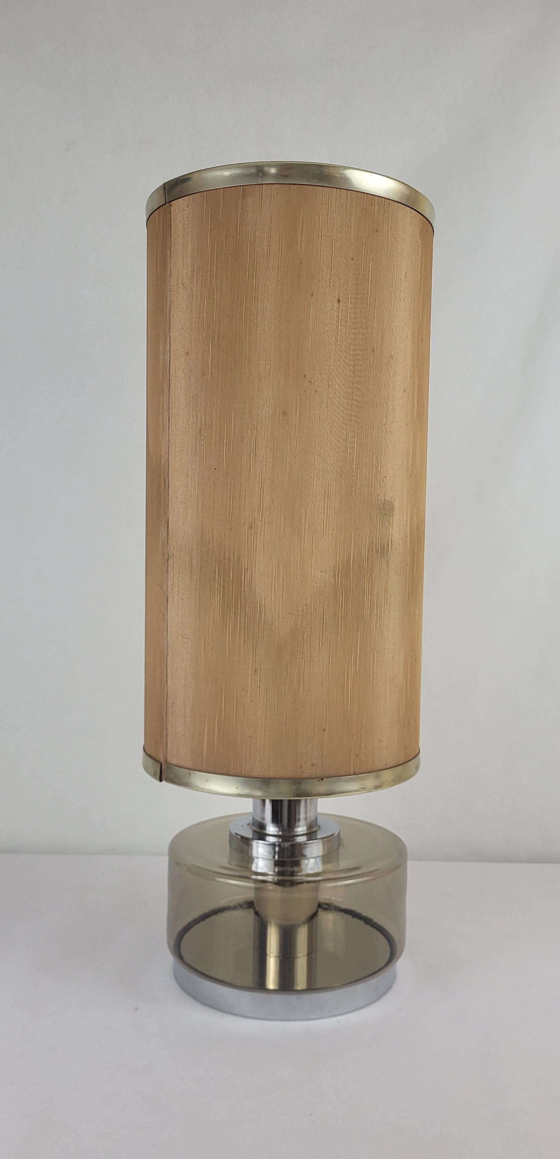 Smoked glass lamp from the 70s