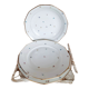 3 plats ronds en porcelaine fleurie et or